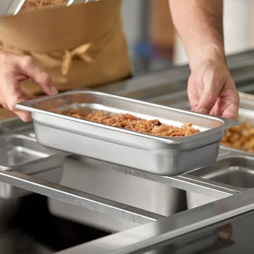 Genware GN13-65 Stainless Steel 1/3 Gastronorm Pan 65mm