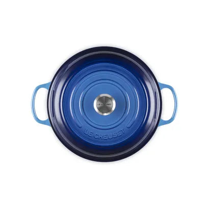 Le Creuset Azure Shallow Cast Iron Round Casserole 30cm 3.5 Litres