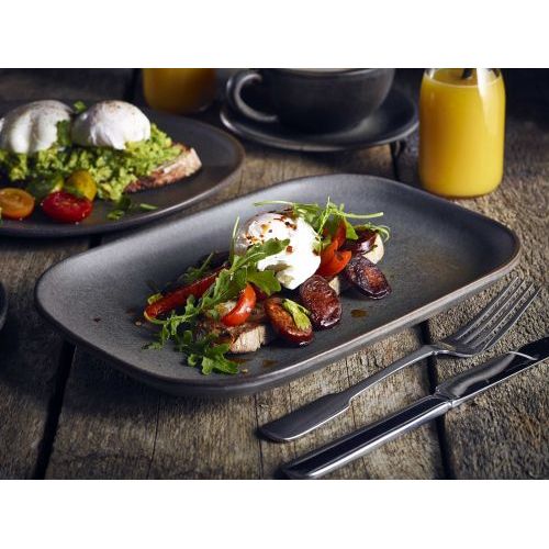 GenWare Terra Stoneware Rustic Blue Rectangular Plate 29cm x 19.5cm Case Size 12