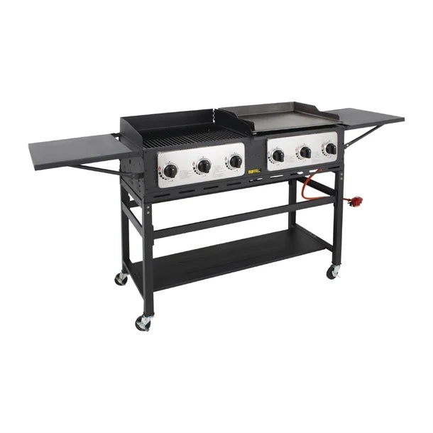 Buffalo 6 Burner CP240 Combi BBQ Grill And Griddle - Cater-Connect Ltd