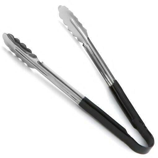 Black Vinyl Coated Colour Code Tongs 29.5cm.
