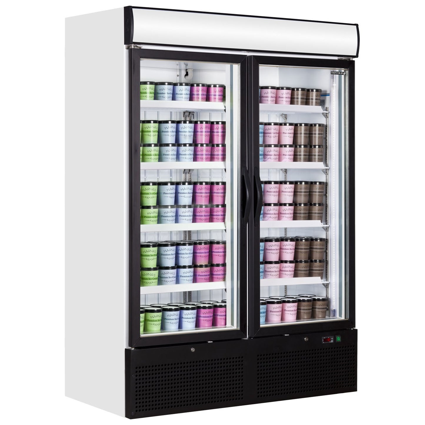 Tefcold NF5000G 1149L Upright Double Door Glass Door Display Freezer - Cater-Connect Ltd