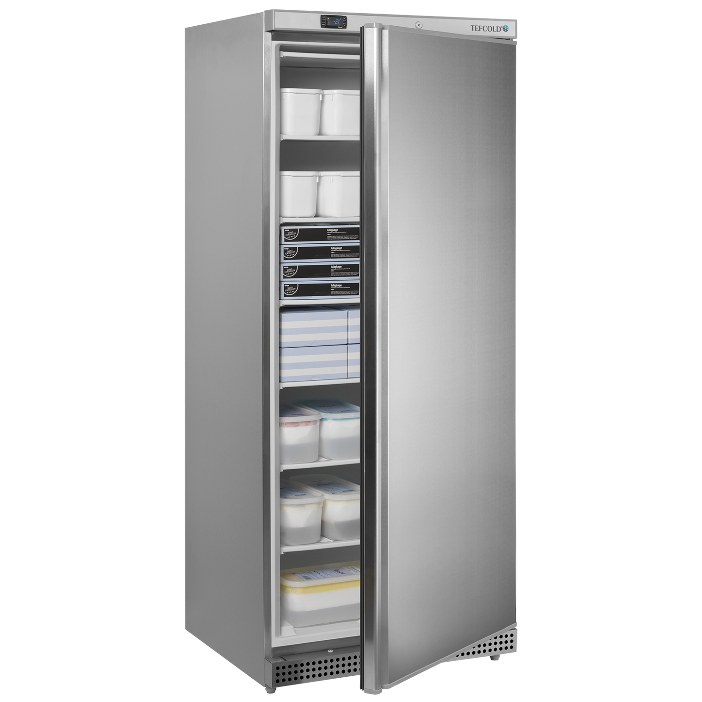 Interlevin Tefcold UF600S Stainless Steel Upright Single Door Freezer 605L - Cater-Connect Ltd