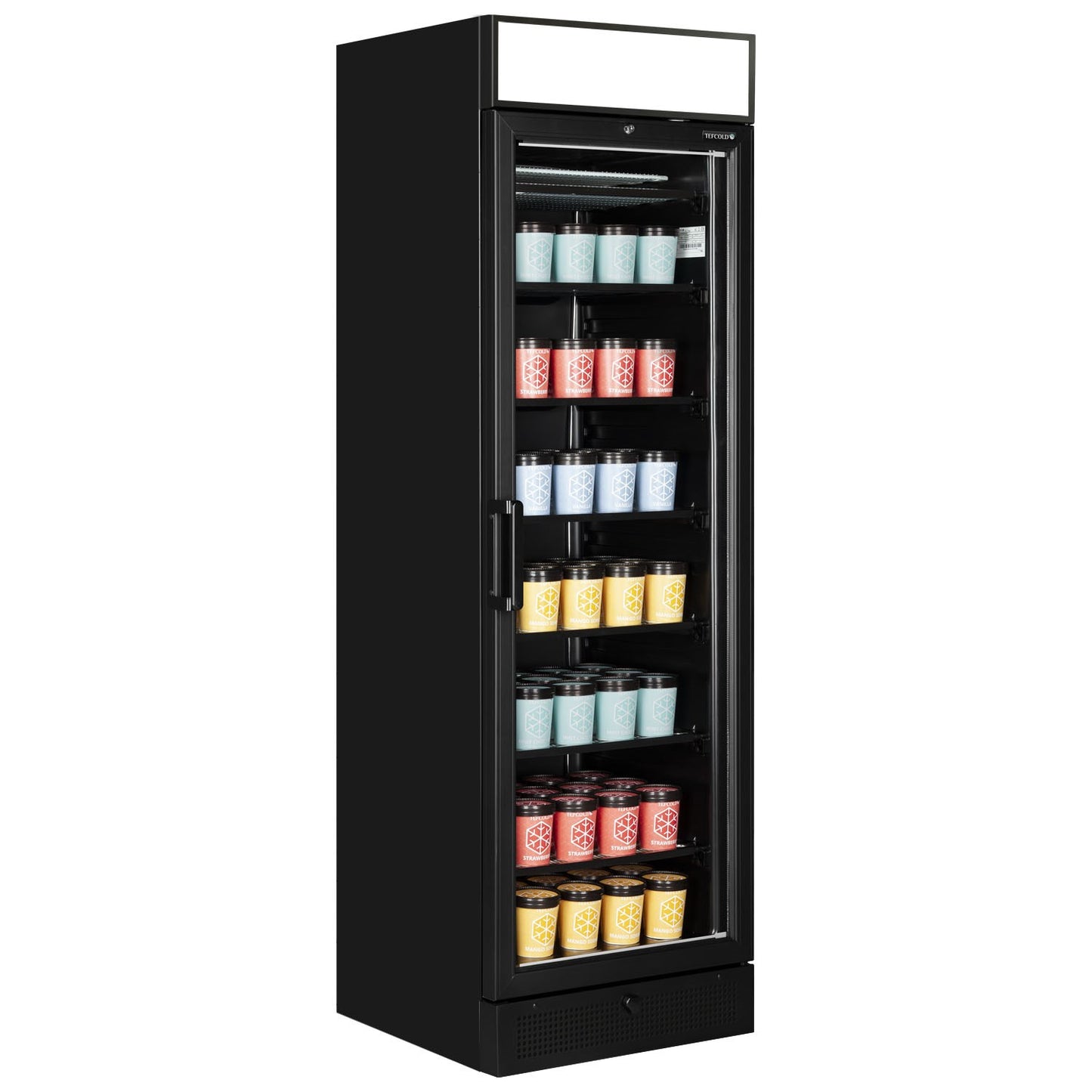 Tefcold UFSC371GCP 300L Upright Black Single Glass Door Display Freezer - Cater-Connect Ltd