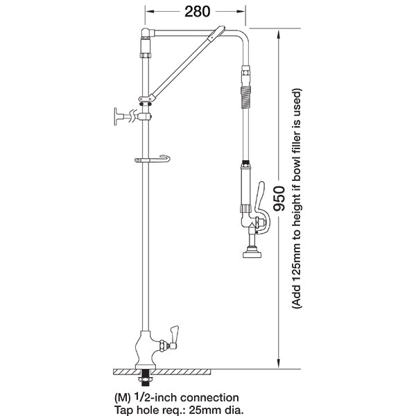 Mechline Pre Rinse Spray AQUAJET AJPR10-HM-BF0-E - Cater-Connect Ltd