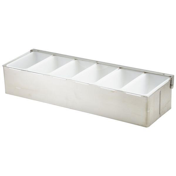 Genware Stainless Steel 6 Part Condiment Holder
