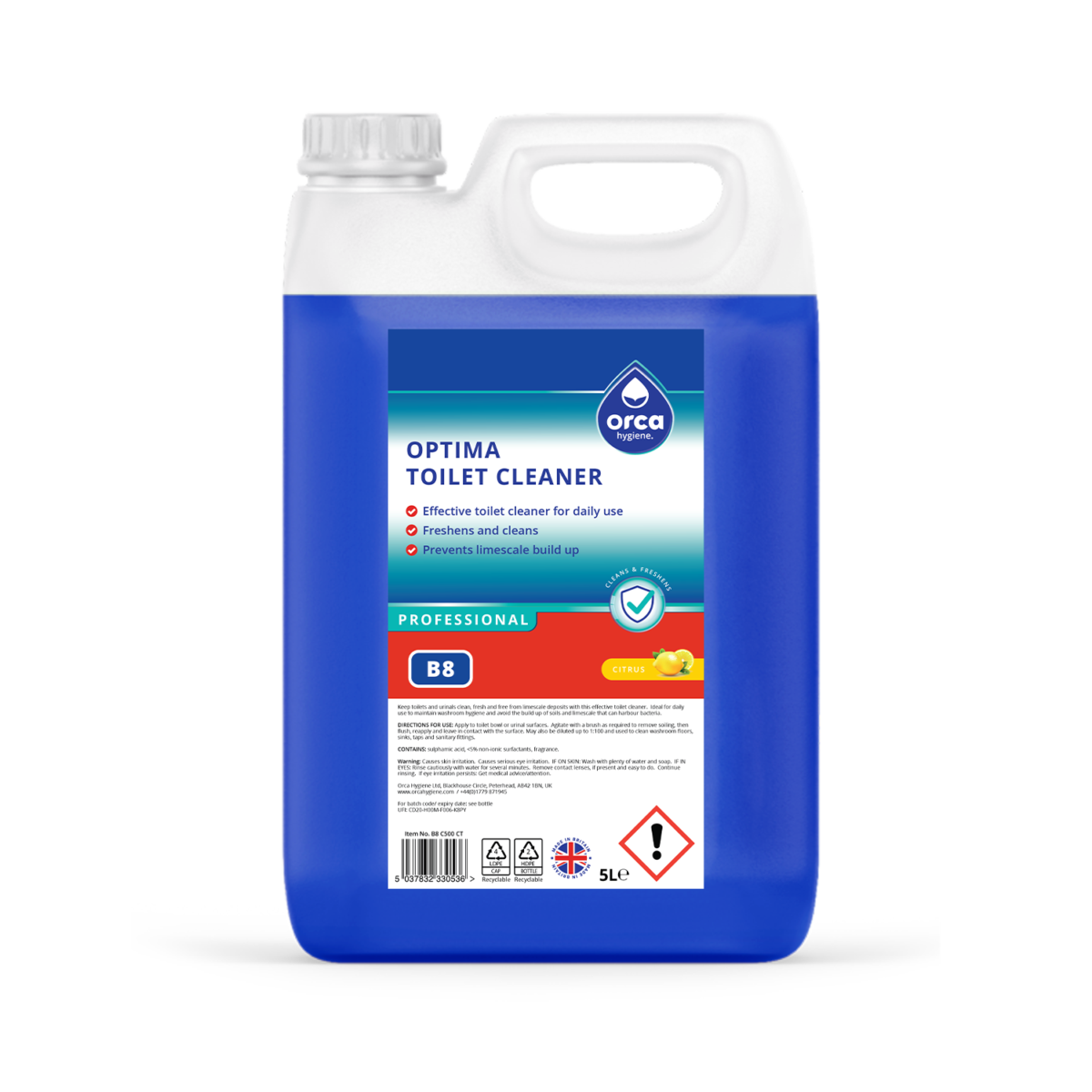 Orca Hygiene B8 Optima Toilet Cleaner 5 Litre