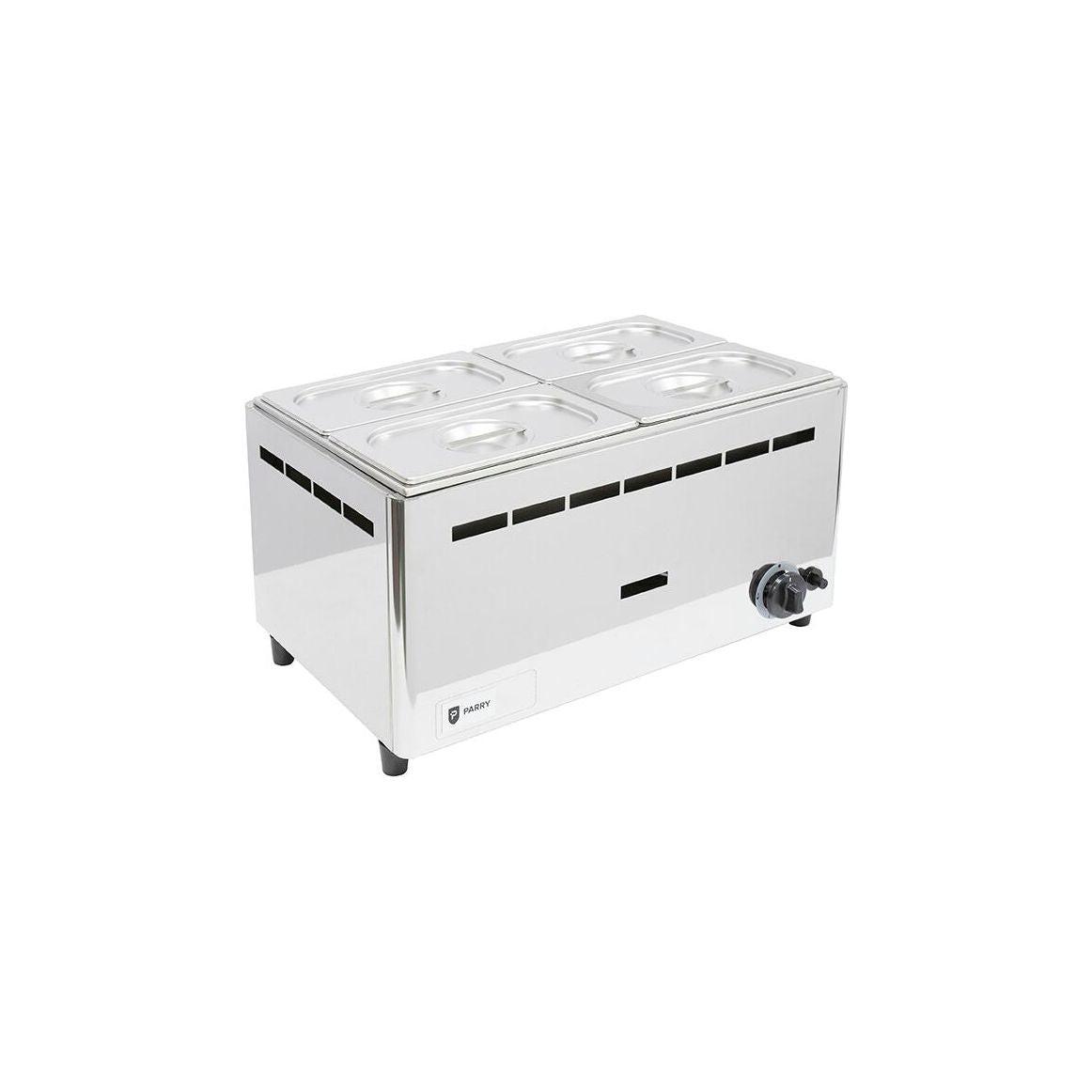 Parry BMF1/1G LPG Gas Countertop Wet Bain Marie 4 x 1/4GN.