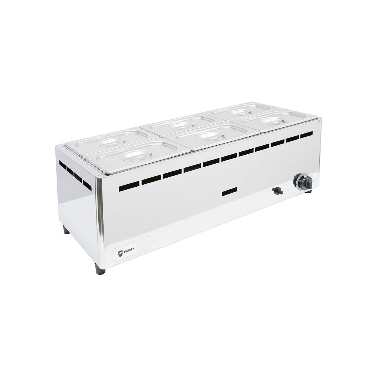 Parry BMF6C/G LPG Gas Countertop Wet Bain Marie 6 x 1/4GN.