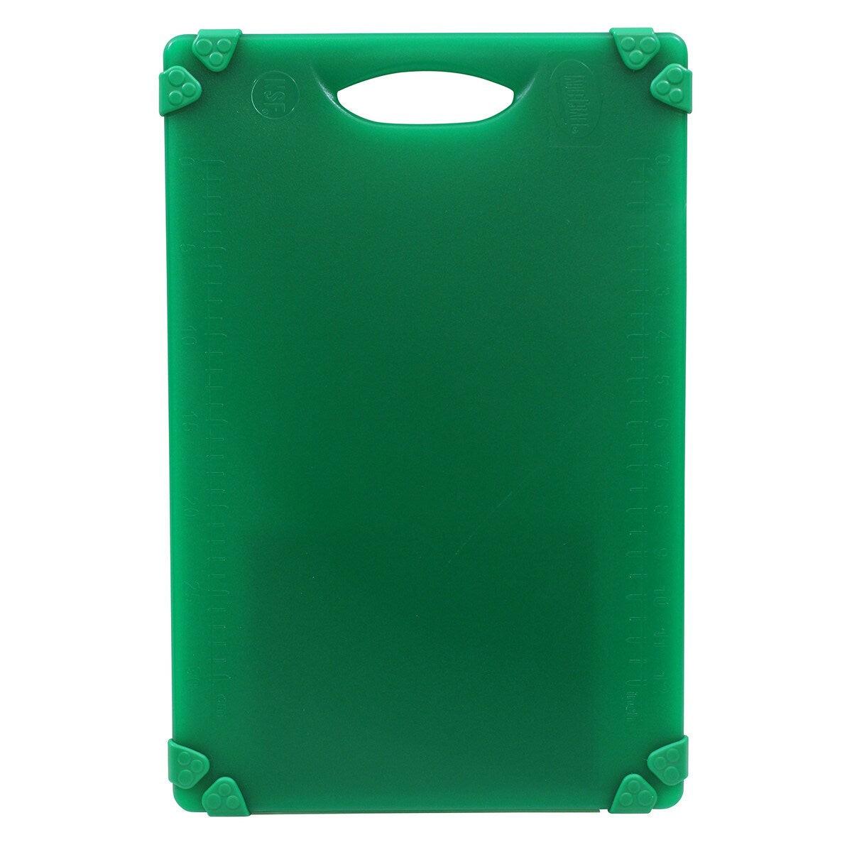 Tablecraft Green 18 x 12" Grippy™ Polypropylene Cutting Board.