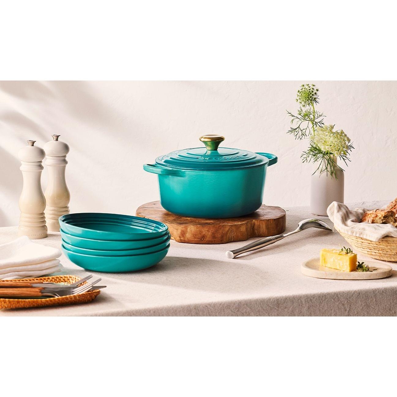 Le Creuset Bleu Riviera Cast Iron Round Casserole 28cm 6.7 Litres