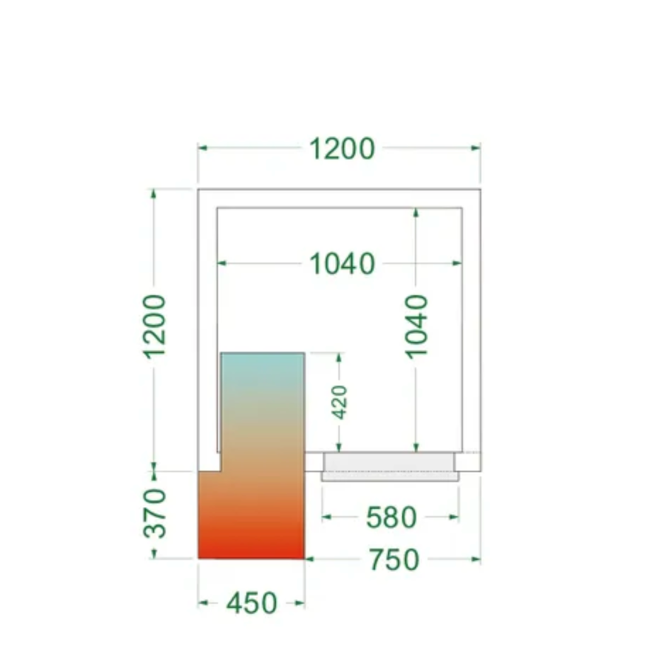 Tefcold CRPF1212 Walk In Chiller Coldroom 1200mm x 1200mm