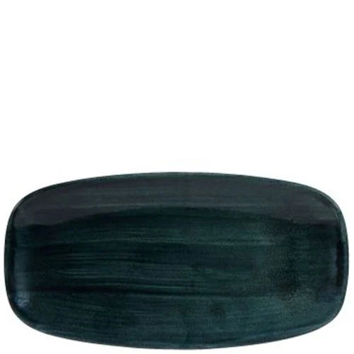 Churchill Stonecast Patina Rustic Teal Oblong Plate 15.3 x 29.8cm/6 x 11.69" Case Size 12 - Cater-Connect Ltd