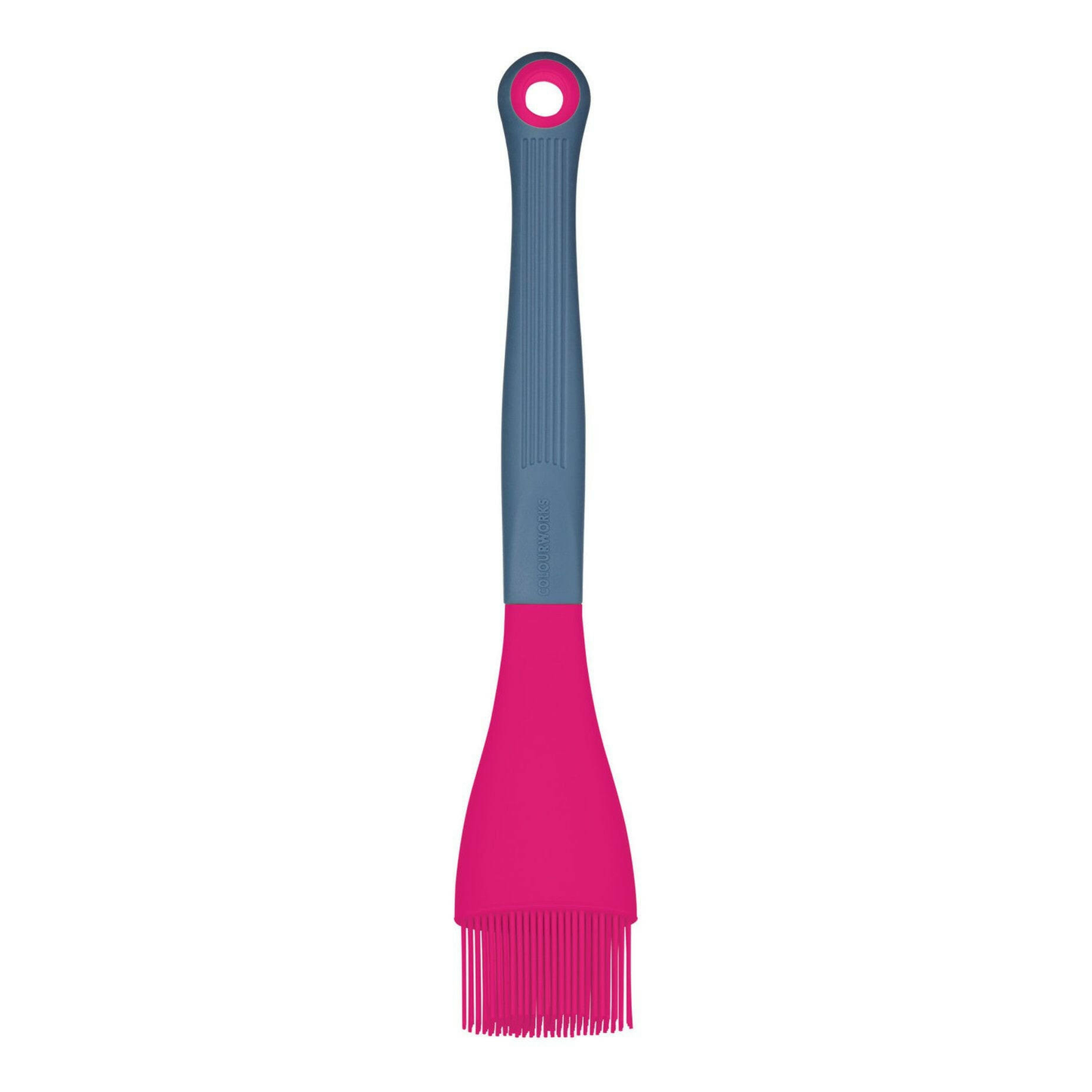 Colour Works Brights Pink Silicone-Headed Angled Pastry / Basting Brush 47cm - Cater-Connect Ltd