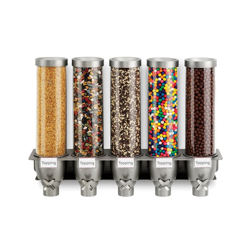 Rosseto EZ-SERV® Five-Container Wall Mounted Candy Dispenser 6.5 Gallons.
