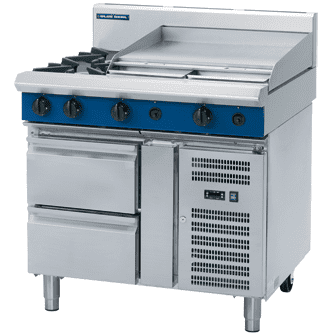 Blue Seal Evolution G516B-RB 2 Burner Gas Cooktop & Griddle Refrigerated Base Model 900mm - Cater-Connect Ltd