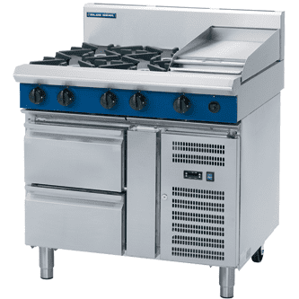 Blue Seal Evolution G516C-RB 4 Burner Gas Cooktop & Griddle Refrigerated Base Model 900mm - Cater-Connect Ltd