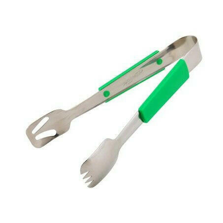 Genware Plastic Handle Buffet Tongs Green 24cm - Cater-Connect Ltd