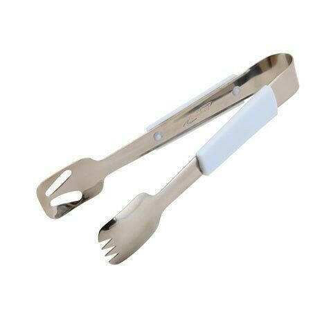 Genware Plastic Handle Buffet Tongs White 24cm - Cater-Connect Ltd