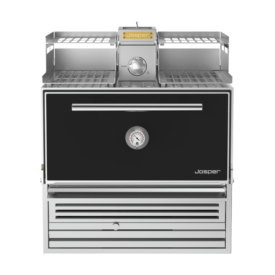 Josper HJX-PRO-L175-W Large Black Charcoal Oven With Warming Shelve