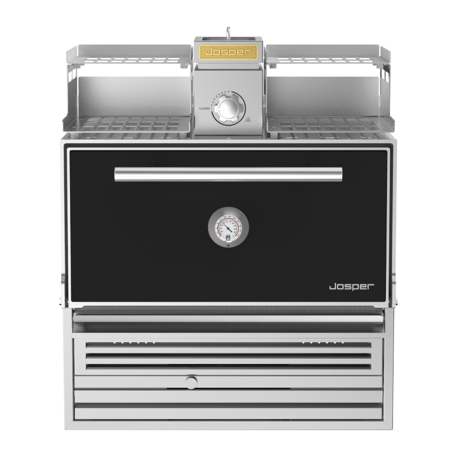 Josper HJX-PRO-M120-W Medium Black Charcoal Oven With Warming Shelve