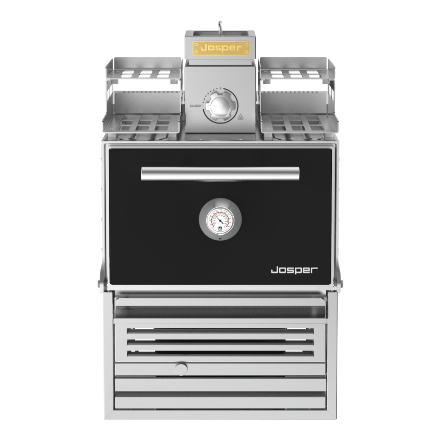 Josper HJX-PRO-S80-W Small Black Charcoal Oven With Warming Shelve
