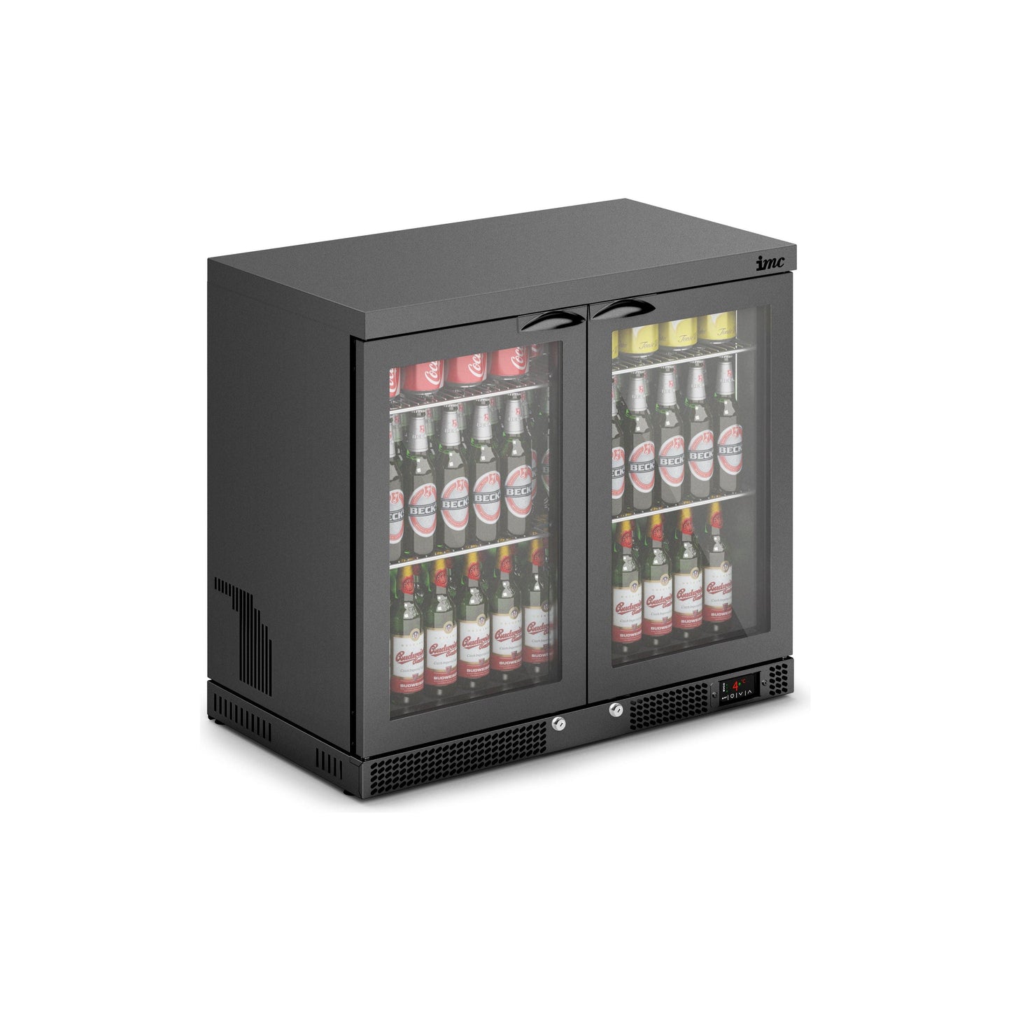IMC F77/252/B Mistral M90 Black Bottle Cooler Glass Door 117 Bottles.