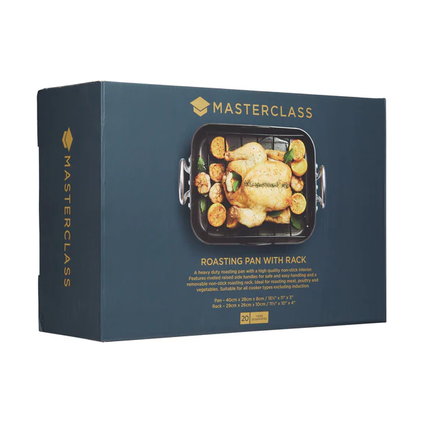 MasterClass Non-Stick Roasting Pan With Handles 40cm x 28xm x 8cm - Cater-Connect Ltd