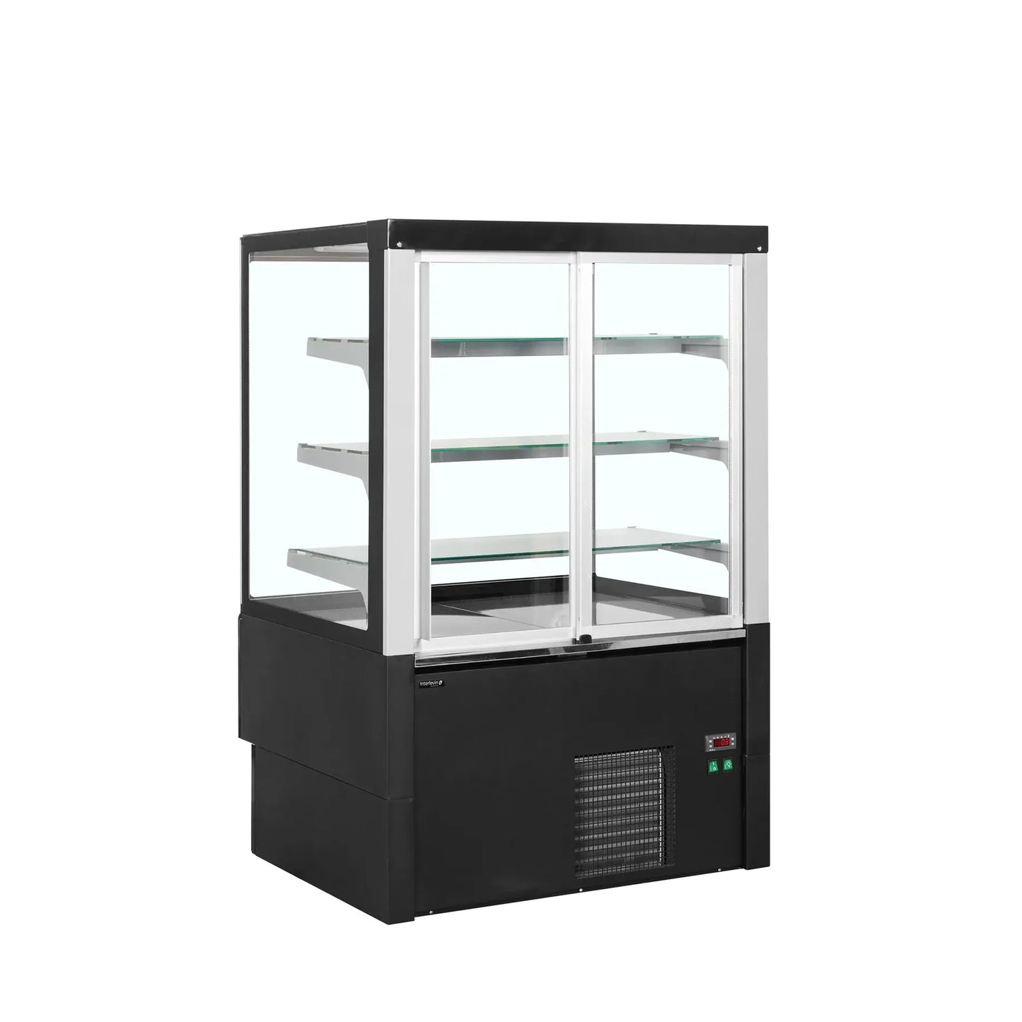 Tefcold EVOK902 Flat Glass Black Patisserie Food Display 905mm