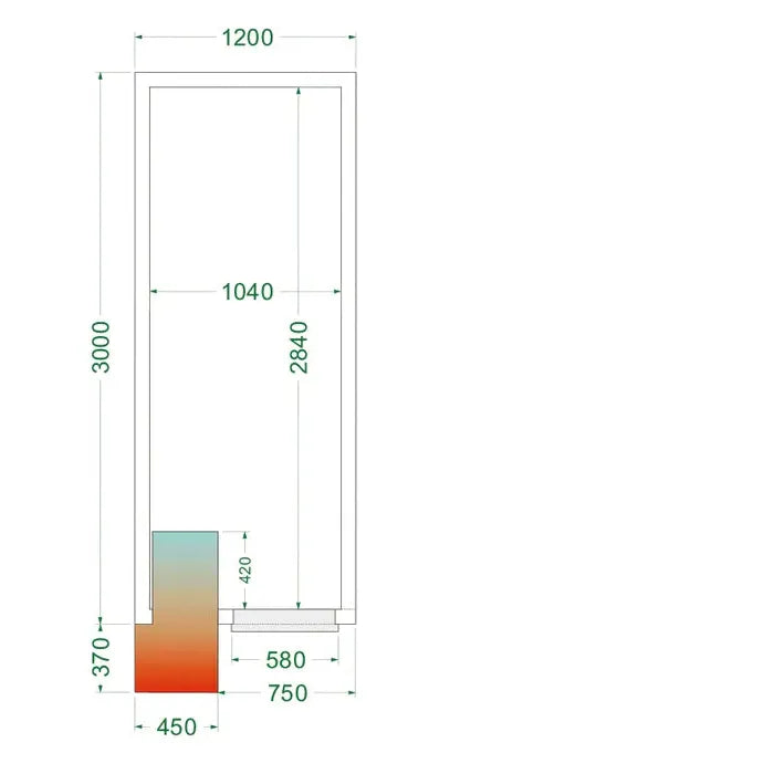 Tefcold CRPF1230 Walk In Chiller Coldroom 1200mm x 3000mm