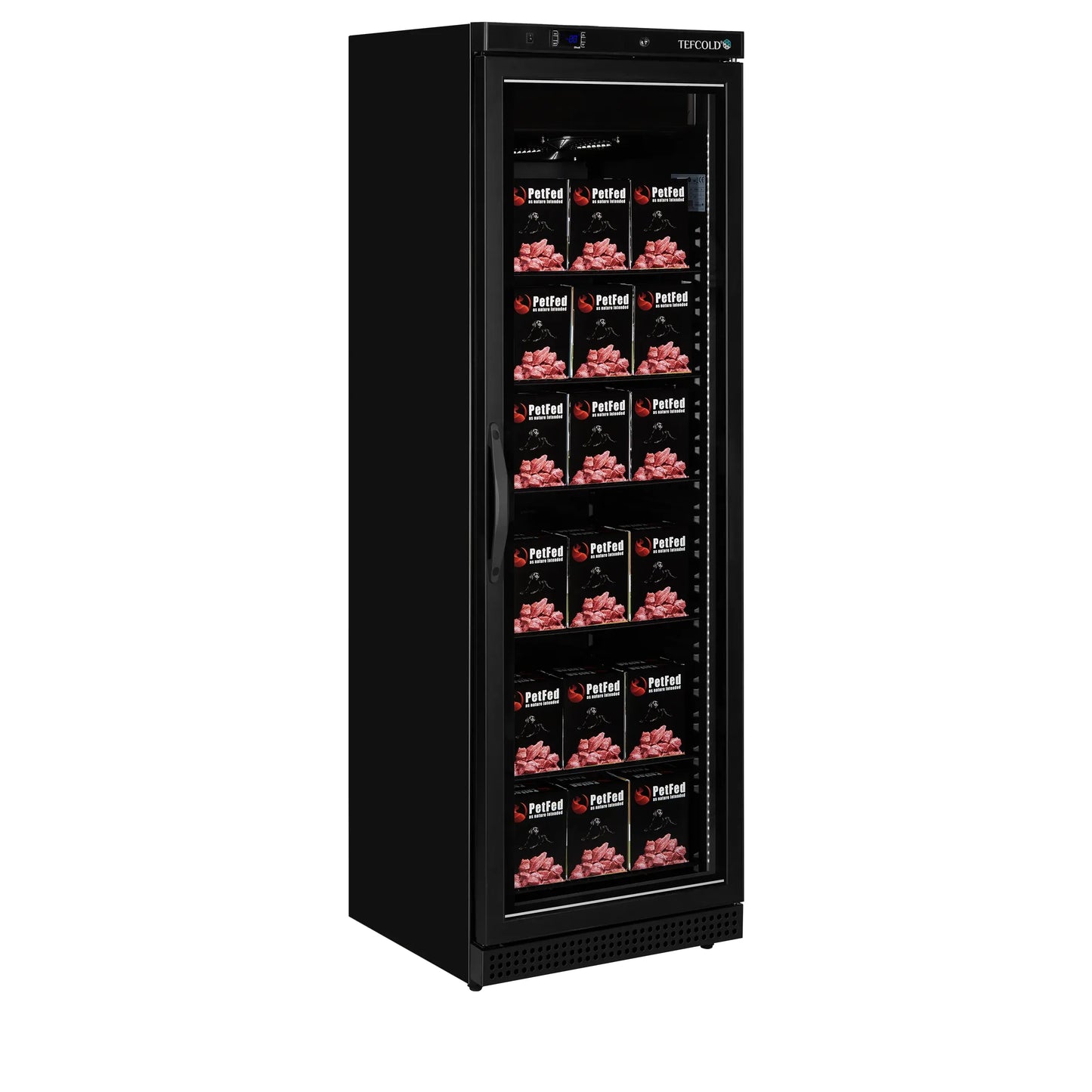 Tefcold UF400VGB Upright Black Single Glass Door Display Freezer 400 Litres