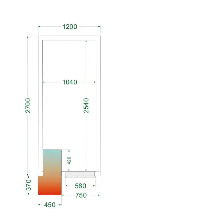 Tefcold CRPF1227 Walk In Chiller Coldroom 1200mm x 2700mm