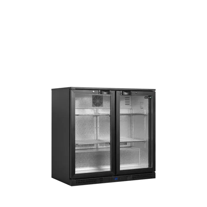 Tefcold BA21H Black Double Door Back Bar Bottle Cooler 196 Litres
