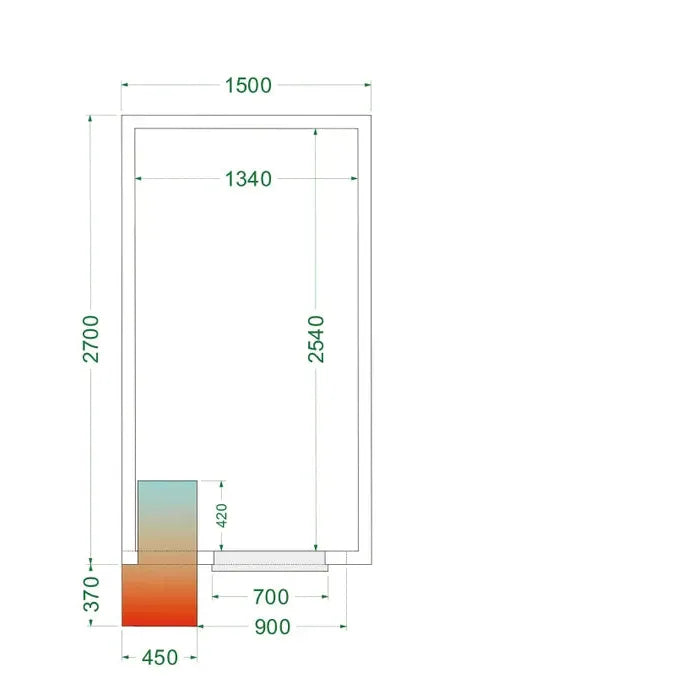 Tefcold CRPF1527 Walk In Chiller Coldroom 1500mm x 2700mm