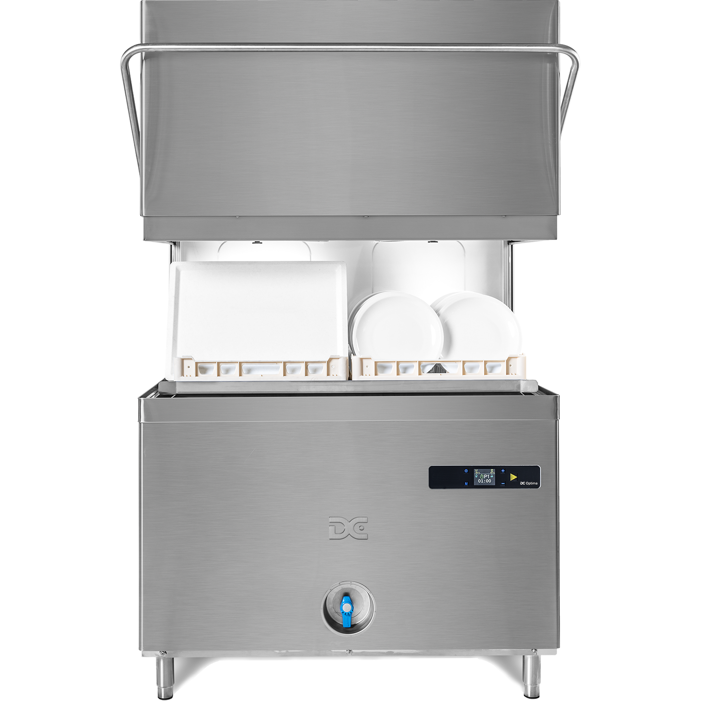 DC OD1450A CP IS D Optima Double Hood Passthrough Dishwasher With Drain Pump & Water Softener - Cater-Connect Ltd