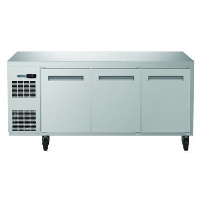 Electrolux Ecostore Stainless Steel Three Door Undercounter Freezer 400 Litres.