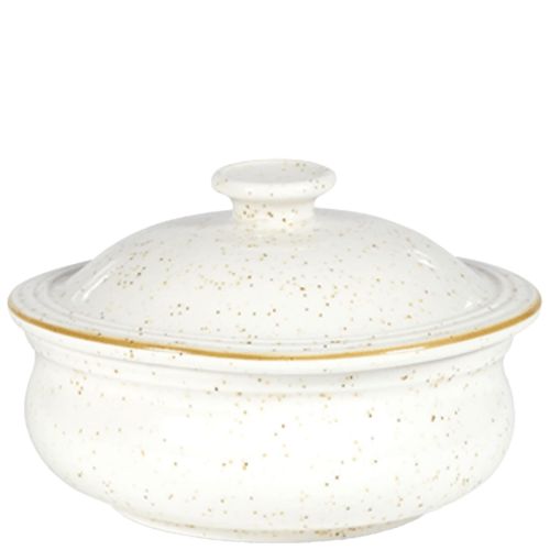 Churchill Stonecast Barley White Lidded Stewpot 14cm/15.13oz Case Size 6 - Cater-Connect Ltd