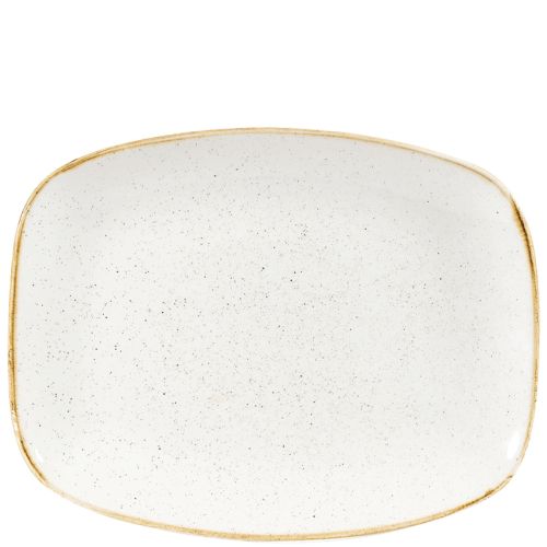Churchill Stonecast Barley White Chefs Oblong Plate 20.2cm x 26.1cm Case Size 12 - Cater-Connect Ltd