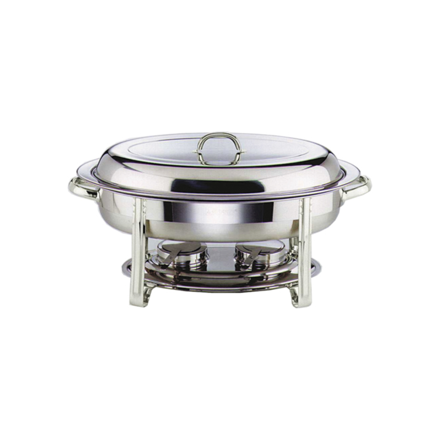 Genware Stainless Steel Glass Lid Chafing Dish Set Oval 32X54X30cm - Cater-Connect Ltd
