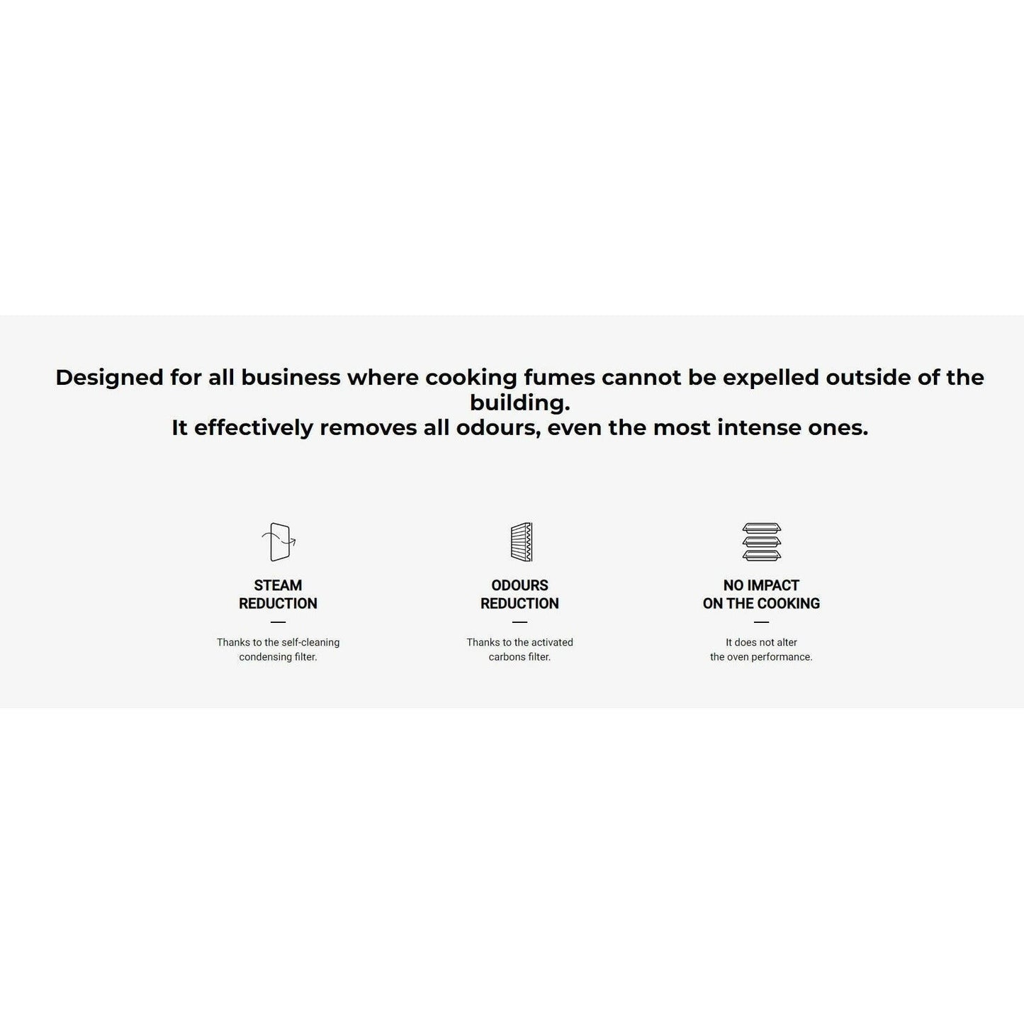 Unox XEVHC-CF11 Ventless Steam & Odour Condenser Hood With Carbons Filter - Cater-Connect Ltd