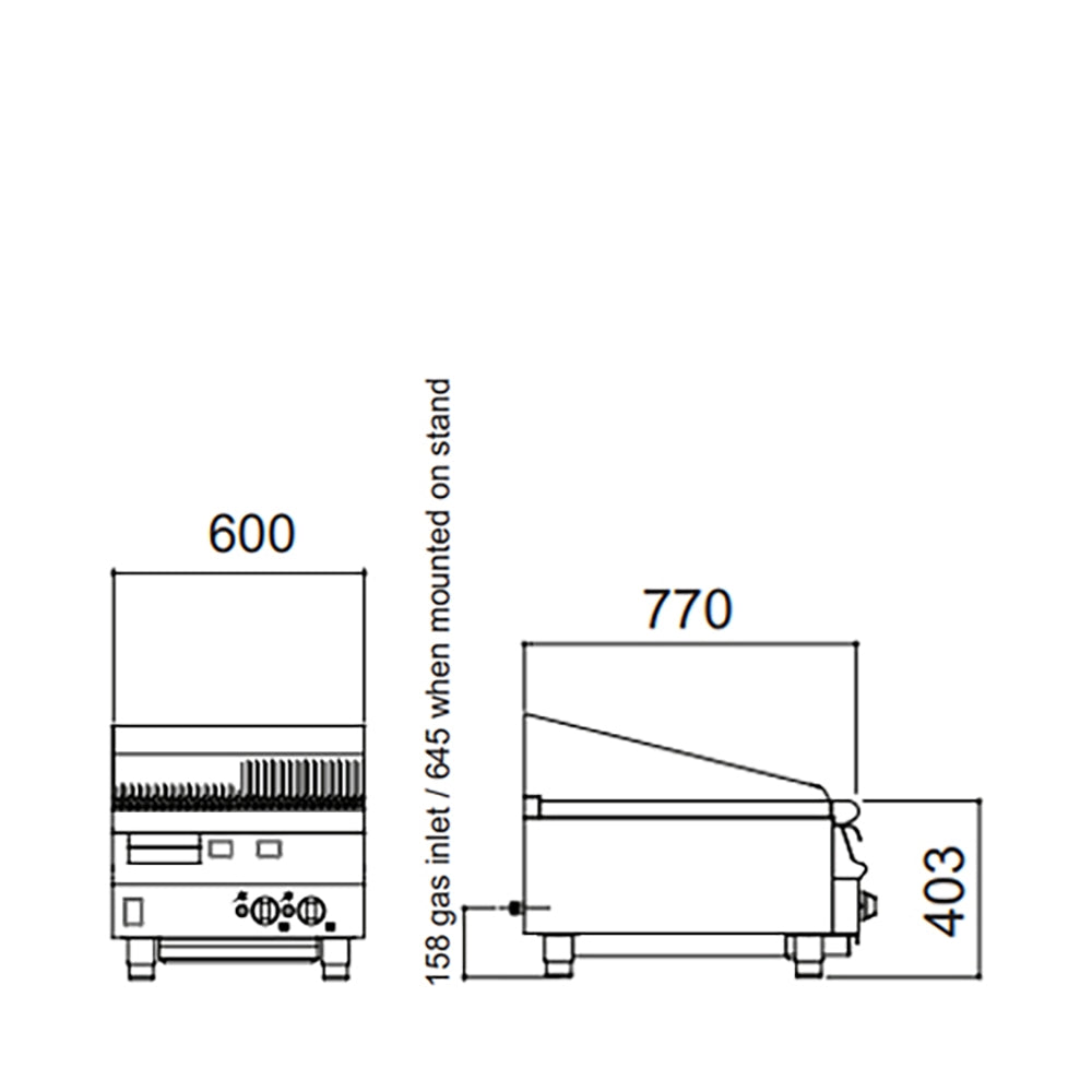 Falcon Dominator Plus G3625 Gas Chargrill On Fixed Stand 600mm 17.2kW - Cater-Connect Ltd