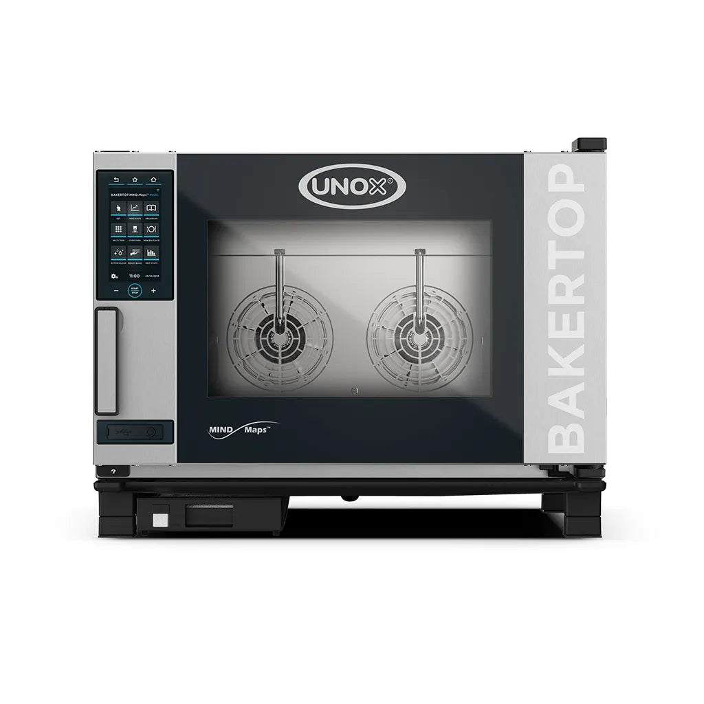 Unox XEBC-04EU-EPLM BAKERTOP Mind Maps Plus 4 Grid Electric Combination Oven.