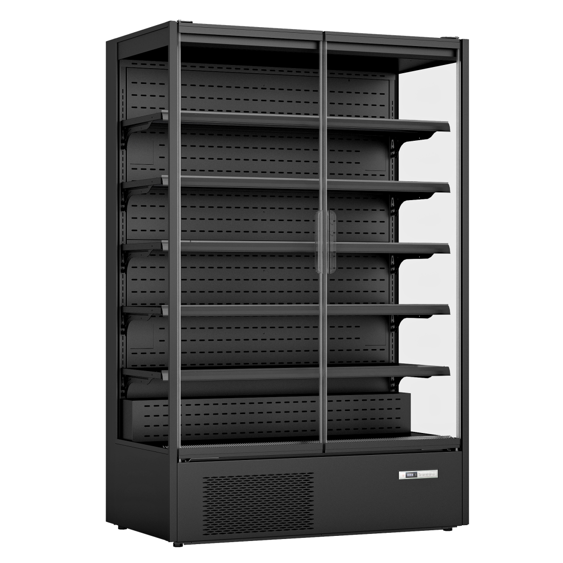 Prodis XMD1250-P-FGD-K Glass Door Black Multideck Display Fridge 1310mm.
