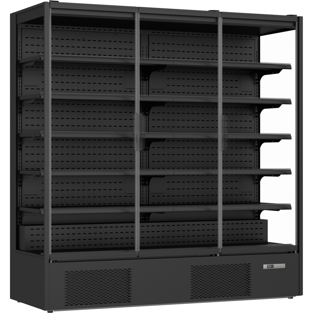 Prodis XMD1875-P-FGD-K Glass Door Black Multideck Display Fridge 1935mm.