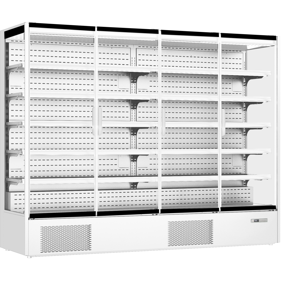 Prodis Glass Door White Multideck Display Fridge 2560mm.