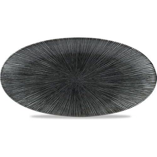 Churchill Studio Prints Agano Black Chefs Oval Plate 15cm x 29.9cm/5.88 x 11.75" Case Size 12 - Cater-Connect Ltd