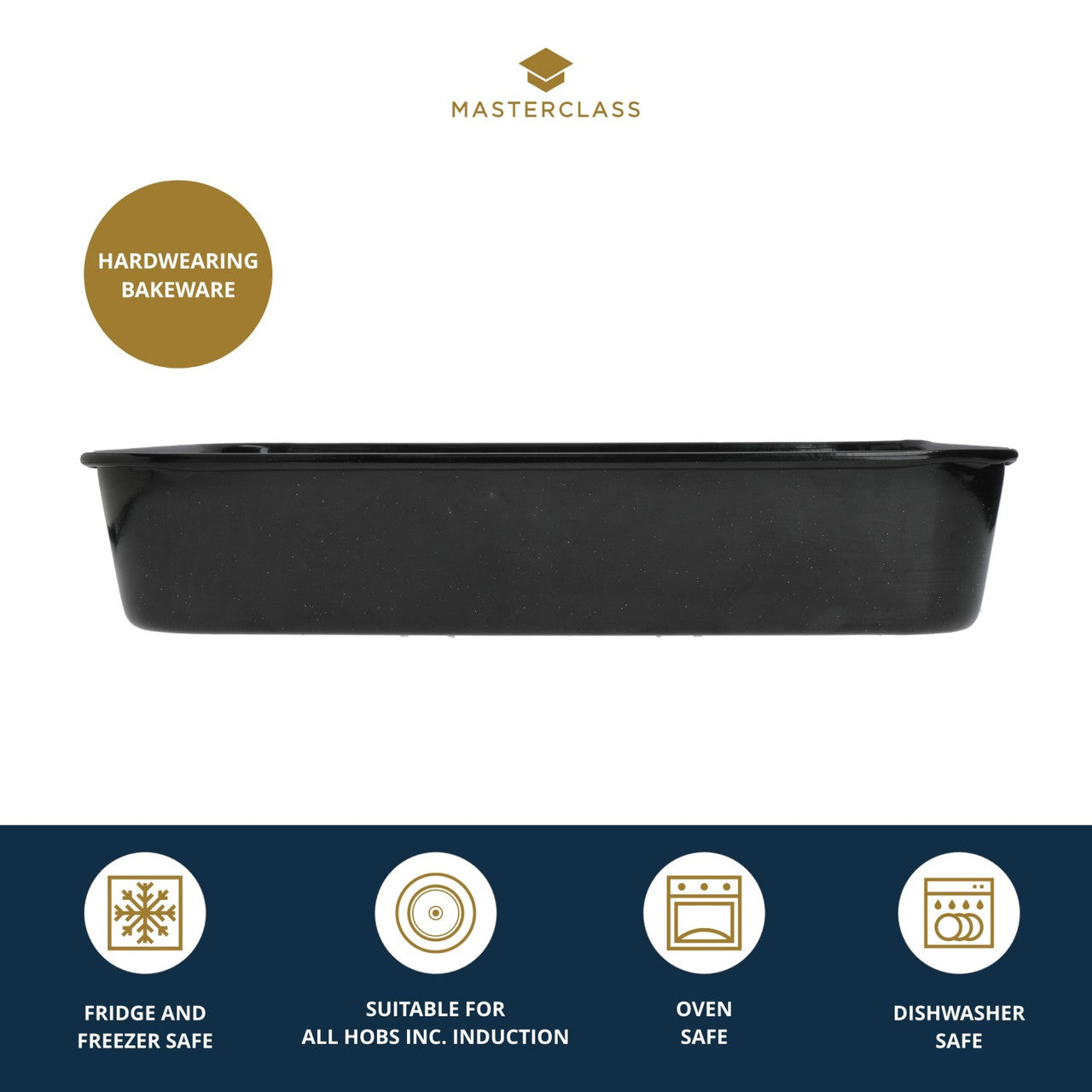 MasterClass Vitreous Enamel Roasting Pan 40cm x 28cm x 7cm