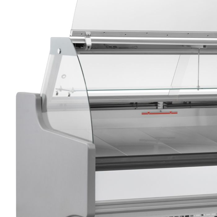 Blizzard BCG130WHV2 Serve Over Curved Glass White Counter Merchandiser 1330mm