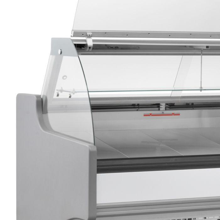 Blizzard BCG130WHV2 Serve Over Curved Glass White Counter Merchandiser 1330mm.