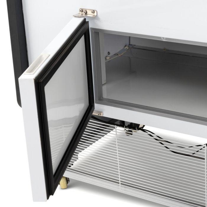 Blizzard BCG150WH Serve Over Curved Glass White Counter Merchandiser 1590mm.